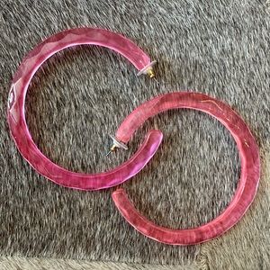 BaubleBar - pink clear hoop earrings